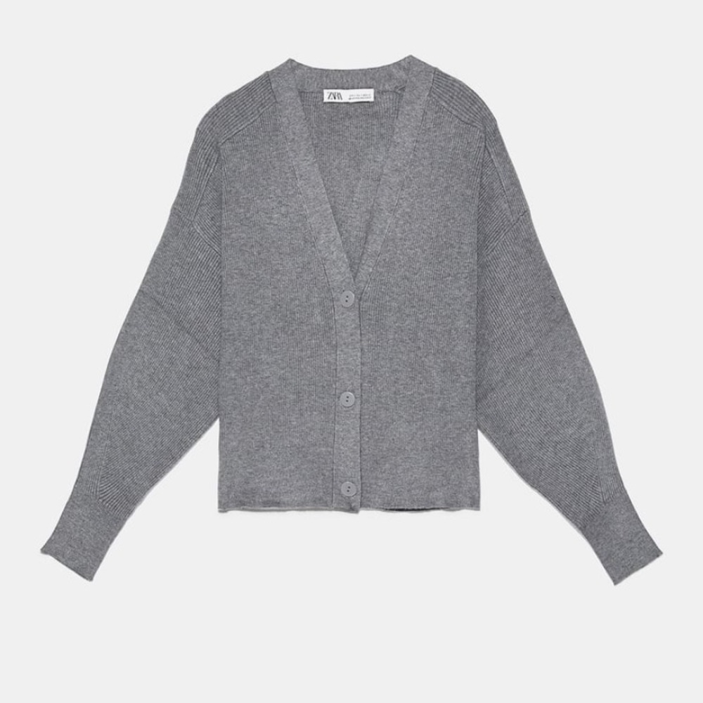 NEW Zara Ribbed Cardigan with Buttons - Picture 5 of 6
